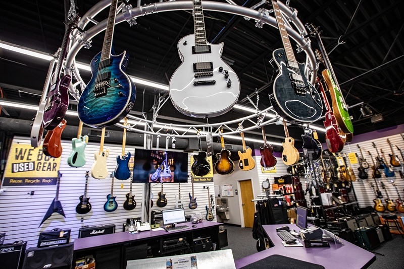 Guitars on display