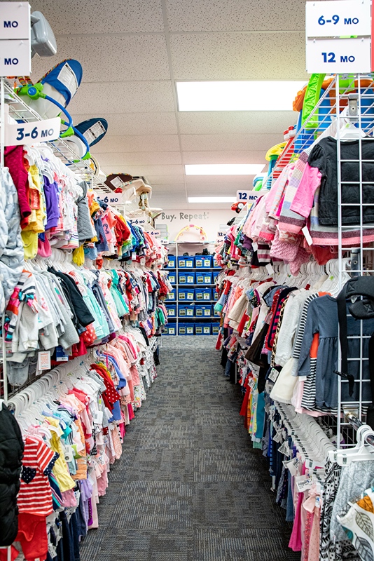 Aisle of clothes